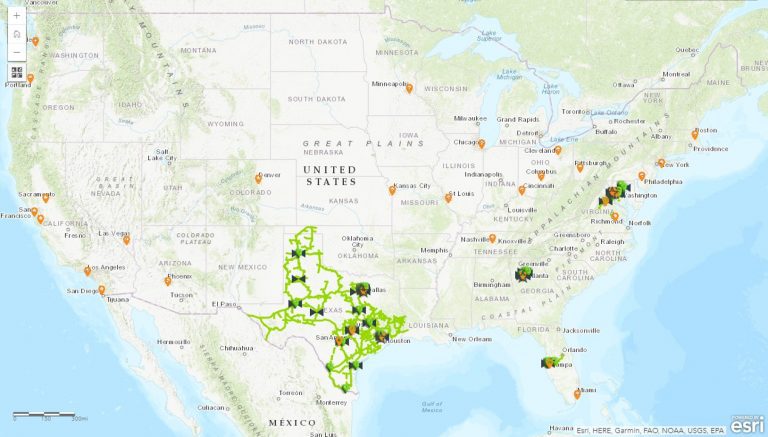 Fiberlight Network Area Map