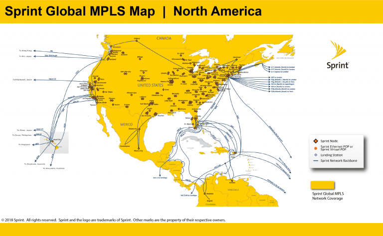 Sprint North America Network Area Map